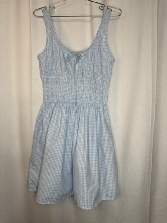 Sim & Sam Dresses & Skirts - 403. Sim & Sam Blue Gingham Sleeveless Fit & Flare Dress Size M